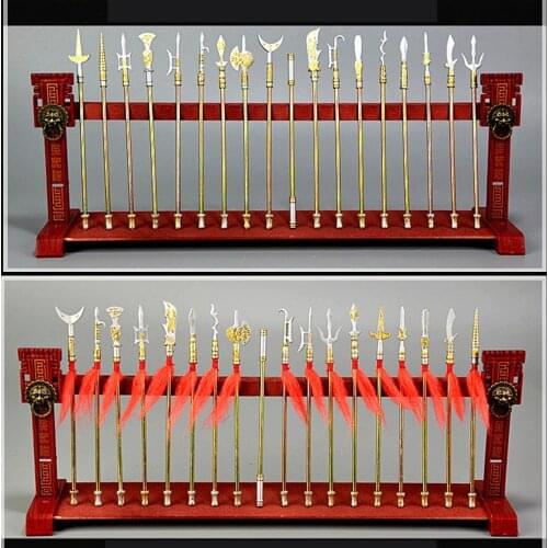 Mini Chinese Eighteen Weapons Model Ancient Axe Yue Hook Fork Nostalgic Soldier Toy Model For 12 Inch Action Figure