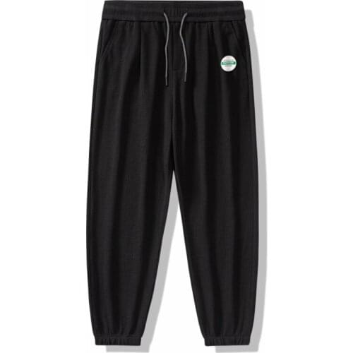 Mens Trousers 2021 New To The Autumn Trend Loose Lace-up Footwear Pants S-4XL Solid Color Sports Casual Pants Men Pantalones