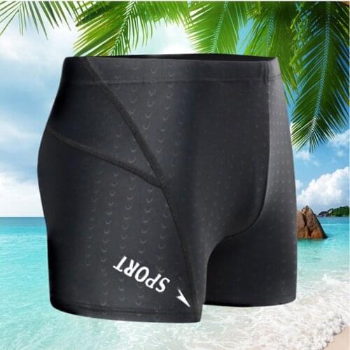 Men Swimwear Black Shark Skin Mens Swimming Trunks Quick Dry Sunga Mens Swimming Shorts Surfing Beach Brief Swimwear