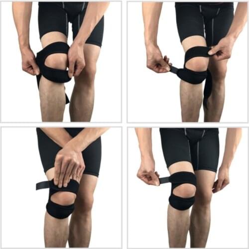 1pc Knee Support Pad Wrap Sleeve Nylon Neoprene Adjustable Breathable Anti Bump Outdoor Fitness Sportswear Leg Protector