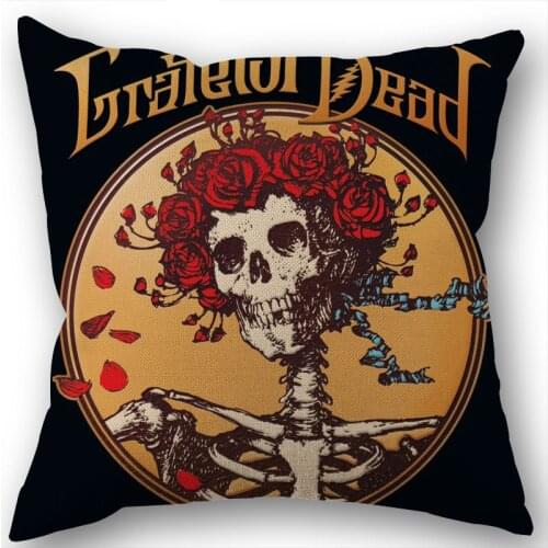 Custom Grateful Dead Pillowcase Wedding Decorative Cotton Linen Pillow Case For Home Pillow Cover 45X45(One Sides)