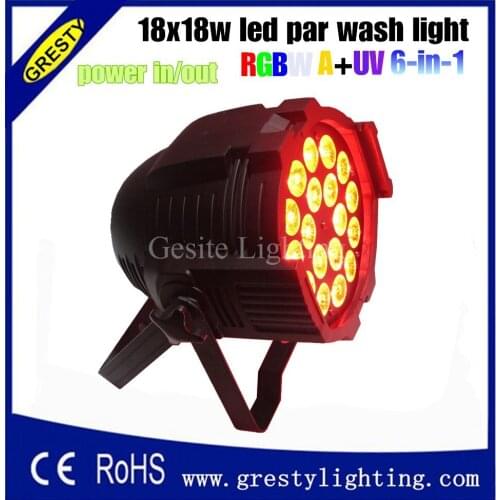 New 18*18W RGBWA UV 6IN1 Led Par Light DMX 7/11 Channels Taiwan Tianxin Leds CE ROHS Indoor 4 Led Digital Display