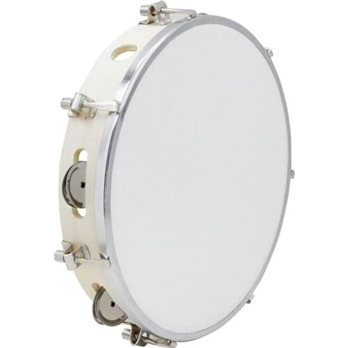 New 10 in Tambourine Capoeira Leather Drum Tambourine Samba Brasil Wooden Tambourine Precussion Music Instrument For Sale 150 D