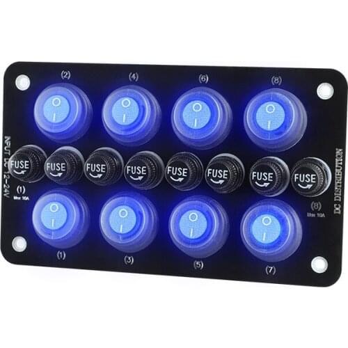 Toggle Switch 12V 8 Position Electronic Car Accessories Boat Accessories Multi Port On/Off PC Power Button For Motorhome RV