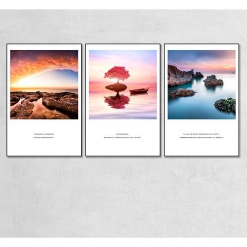 Natural Landscape Poster Canvas Wonderful Modern Nordic Minimalist Home Decor Painting Space Wall Art For Living Room Unframed