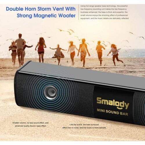 Smalody Portable Wireless Bluetooth Speaker 10W Colorful LED Light Audio Mini Soundbar Hands-free With Mic U Disk TF Card