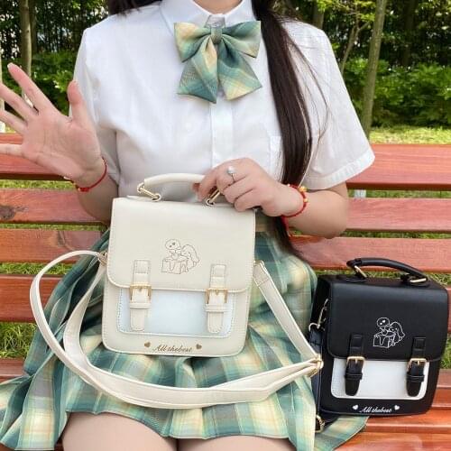 Mori Girl Handbag Japanese Preppy Style Casual PU Leather JK Uniform Small Square Bag Korean Student Retro Messenger Bags