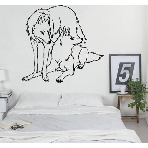 PVC Wolf Wall Sticker Removable Home Decoration Art Murals For Living Room Waterproof Animal Decal Bedroom M0041