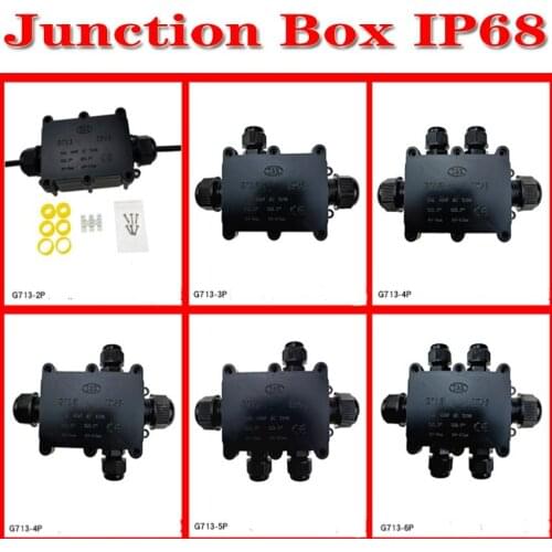 Junction Box IP68 Waterproof UV Sunproof Outdoor Multiple ways Plastic Electrical Junction Box Case Cable Wire Connector