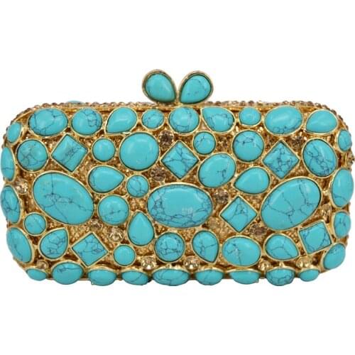 Luxury gem Women Party Purse Emerald Evening Bags Day Clutches for Ladies Wedding Bridal Bags A29