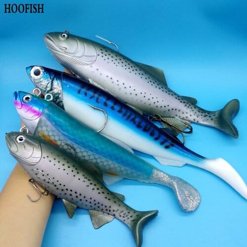 HOOFISH 1Pcs Super Big Soft Fishing Lure 560g/440g/420g/400g/140g Deep Sea Fishing Bait Swimbait Isca Artificial Lurre