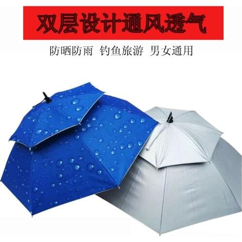 Fishing Umbrella Double-Layer Breathable Umbrella Hat Head Wear Fishing Gear for Fishing Fishing Tackle