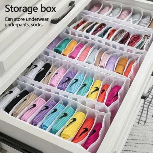Closet Organizer Storage Drawers Folding Underwear Storage Box Socks Artifact Fabric Separated Grid Box Storage Organizer