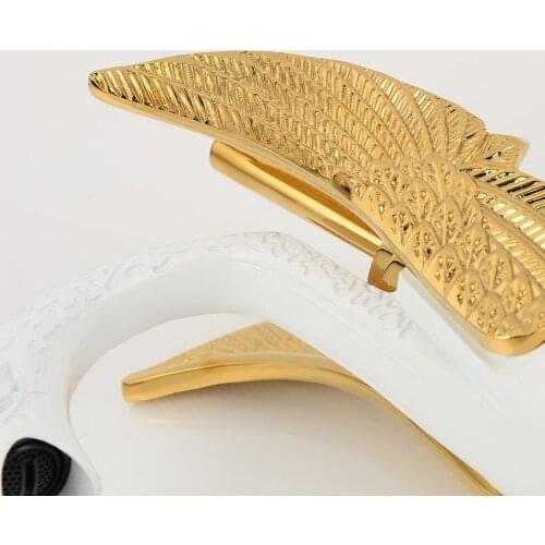 C faucet wholesale gold grilled white paint all copper basin faucet hot and cold faucet swan Counter Basin