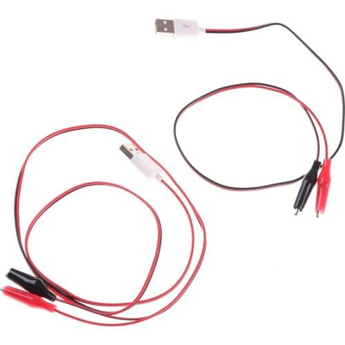 USB Alligator Clips Crocodile Wire Male USB Tester Detector DC Voltage Meter Ammeter Capacity Power Meter Monitor