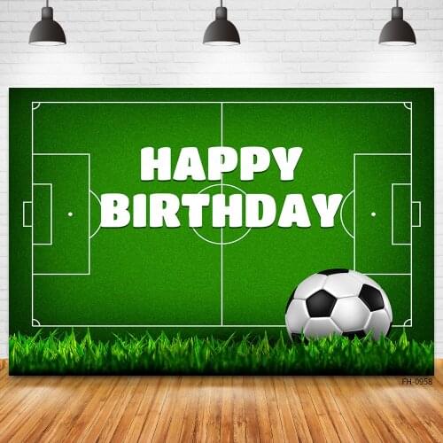 Football Field Birthday Party Banner Photography Backdrop Grassland Soccer Stadium Boy Photo Studio Booth Background Vinyl Props