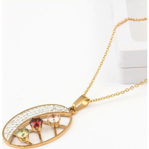 XUANHUA Fashion Stainless Steel Necklace & Pendants Zircon Necklace For Women Choker Collares Grandes De Moda 2019