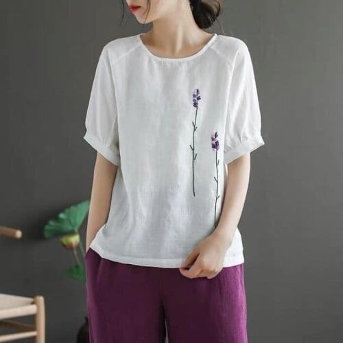Chinese Style WomenS Clothing Summer 2020 Cheongsam Blouse And Top Women Loose Casual Vintage Shirts Ladies Chinese Tops 10354