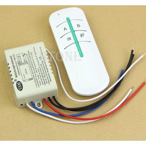 1 PC Wireless 220V ON/OFF Lamp 2 Ways Remote Control Switch Receiver Transmitter NEW