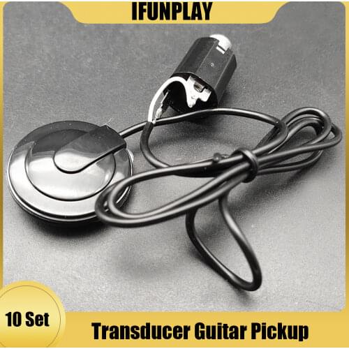 10pcs Black Guitar Pickup Piezo Jack Transducer for Acoustic Guitar Ukulele Violin Mandolin Banjo New