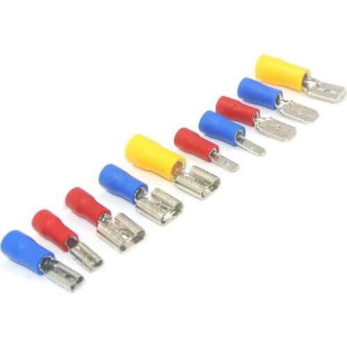 1000Pcs FDD MDD 2.8mm 4.8mm 6.3mm Insulated Seal Spade Wire Connector Female Crimping Terminals Electrical Crimp Terminal