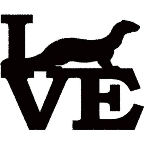 13cm*10.5cm LOVE Vinyl Creative Fashion Personality Animal Ferret Window Stickers Car Styling C5-0553