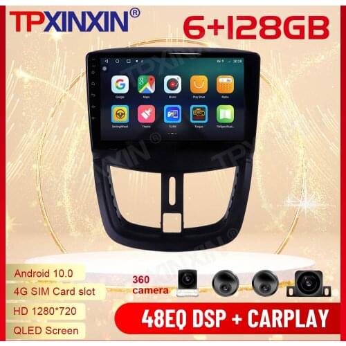 2 Din Carplay Android Radio Receiver For Peugeot 207 2006 2007 2008 2009 2010 2011 2012 2013 2014 2015 Audio Recorder Head Unit