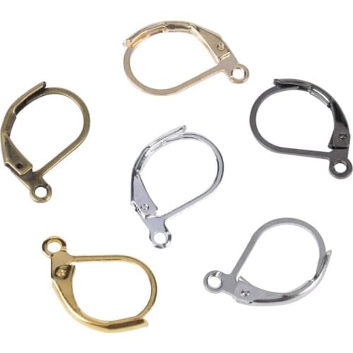 20Pcs/Lot 15x10mm Fashion French Earring Hooks Wire Settings Base Hoops Earrings For DIY Jewelry Making