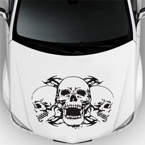39X60CM Kull Head Totem Auto Sticker Car Body Racing Side Door Long Stripe Sticker Waterproof Car Stickers Accessories Car Decal