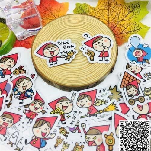 40 pcs Cute red hood girl Stickers for Car Motorcycle Phone book Travel Luggage kids toys Funny decoration Sticker Bomb Decals