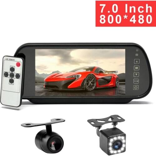 7 Inch HD Car Mirror Monitor Parking Assistance 2 AV input Rear View camera optional