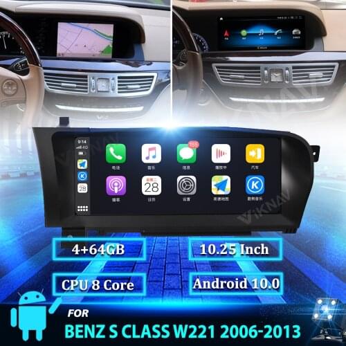 Android auto Radio for Mercedes Benz S CLASS W221 2006-2013 stereo receiver Multimedia Vedio player GPS Navigation