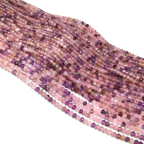 Natural Stone Faceted Strawberry crystal Small Beads Loose spacer beads for Jewelry Making DIY Necklace Bracelet Accessories