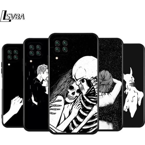 Black Cover Black and white lovers for Huawei Nova 7i 7 6 SE 5G 5T 5E 5Z 5i 5 Pro 4E 4 3i 3e 3 2 2i Lite 2 2017 Phone Case