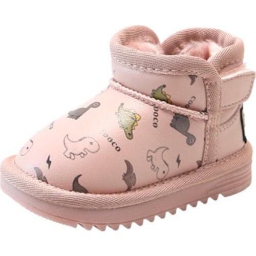 Children kids boots Infant Girls Boys dinosaur Winter flat with Hook&Loop Short Boots Casual Shoes резиновые сапоги детские