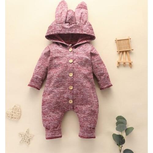 Newborn Baby Clothes Girl Boy Cosplay Hooded Rabbit Ear Clothes For Newborn Baby Romper Infant Baby Costume Banny Baby Overalls
