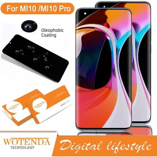 Original 6.67'' AMOLED Display with frame for Xiaomi Mi 10 LCD Touch Screen Digitizer Assembly For Xiaomi MI10 Display Repair