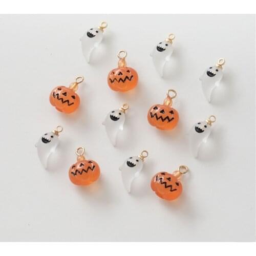 Halloween style 30pcs/lot cartoon Ghost pumpkin shape resin charms diy jewelry earring/garment pendant accessory