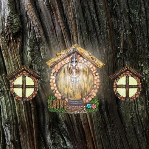 Exquisite Workmanship Vintage Style Grass Flower Miniature Tree Door Decor for Tree