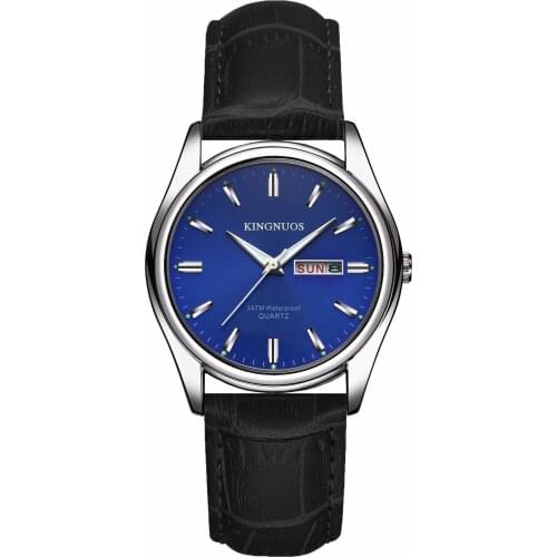 KINGNUOS 1868 Luxus Paar UhrenMode Business Casual Leather Armbanduhr Männer Wasserdichte Weibliche Männlichen