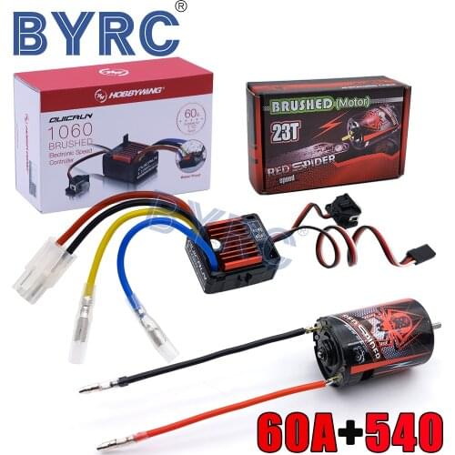 HobbyWing QuicRun 1060 60A Brushed ESC+RS Starscream 23T 540 Brushed Motor Combo For 1:10 RC Car
