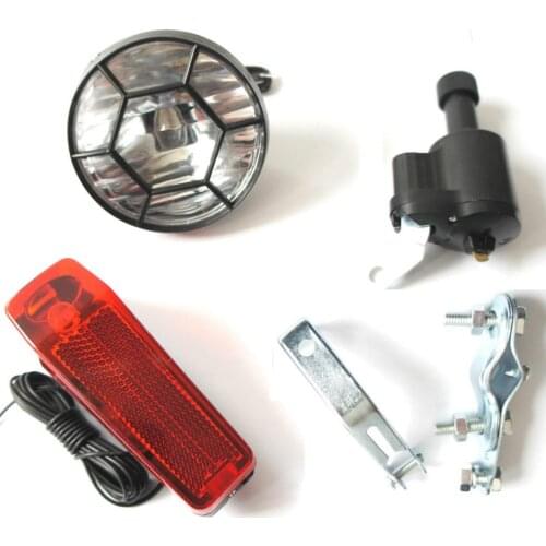 Bicycle Dynamo Lights Set Bike Cycle Safety No Batteries Needed Headlight Rear Bicycle Lights