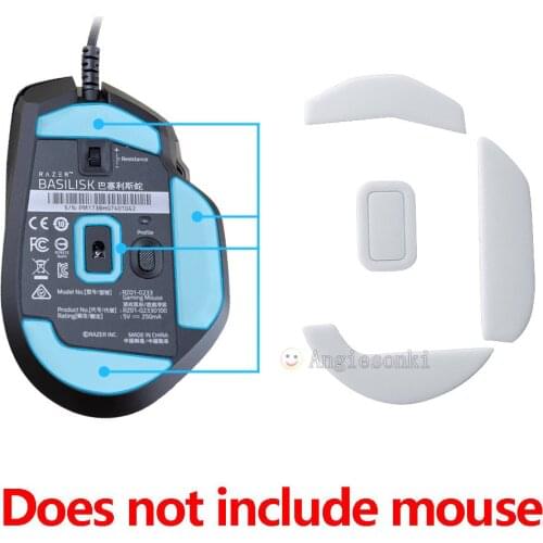 2 Sets White Curved Edges Mouse Feet Pads Skates for Razer Basilisk gaming Mouse