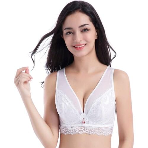 Lace is sexy and breathable. Large size bra Gather thin style large size underwear female Take in breast mug