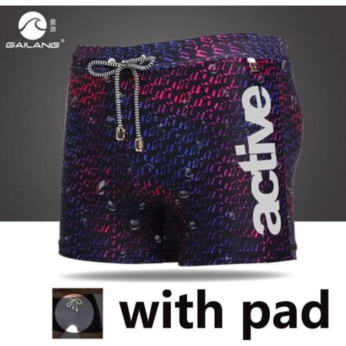 Mens Waterproof Swimming Trunks Sexy Low Waist Man Swimwear Plus Size Surfing Shorts Gay Men Pouch Pad Inside Enhance Swimsuits