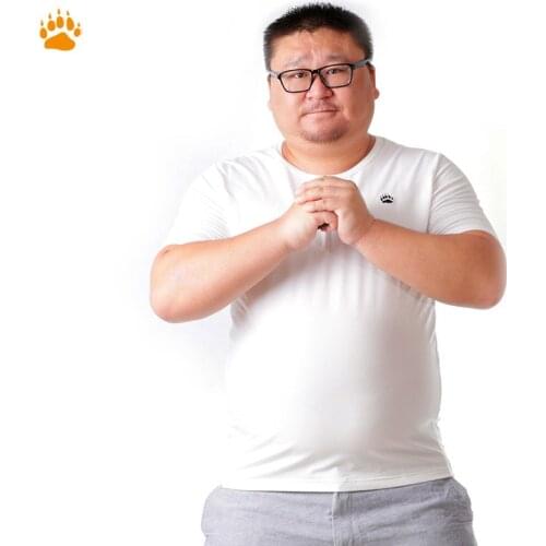 New Arrival Summer Mens Plus Size T-shirt Gay Bear Claw Paw Embroidery Round Collar Short Sleeve T-shirt 3Colors M L XL 2XL 3XL