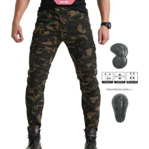 Mens Motorbike Motorcycle Padded Armour Camo Cargo Protective Lining Pocket Pant Jean Trouser