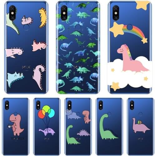 Soft Silicone Phone Case For Xiaomi Mi Max Mix 1 2 2S 3 Cute Dinosaur Kawaii Animal Back Cover For Xiaomi Mi Note 1 2 3 Case
