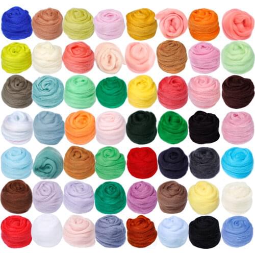 New Arrival 86 colors 5g/10g/20g/50g/100g Felting Wool Fibre Felt Fabric Felt Craft Toys Felting Wool Handmade Felting Craft