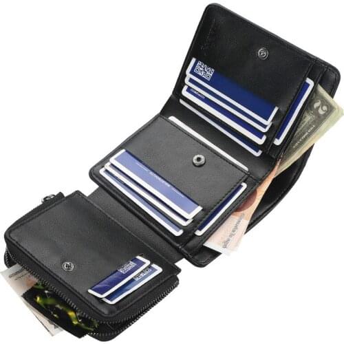 2020 New Leather Men Wallets High Quality Zipper Short Desigh Card Holder Male Purse Vintage Coin Holder Men Wallets